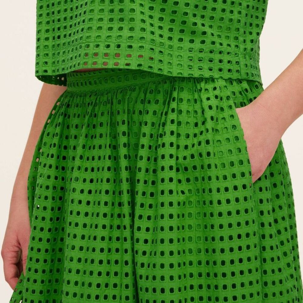 kate spade Green Eyelet Midi Skirt - Picture 4 of 4